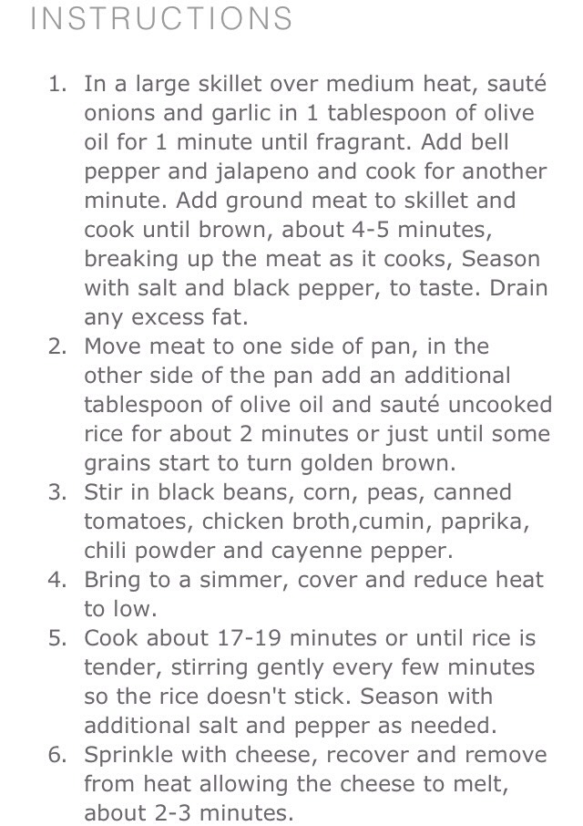 One pan mexican rice skillet