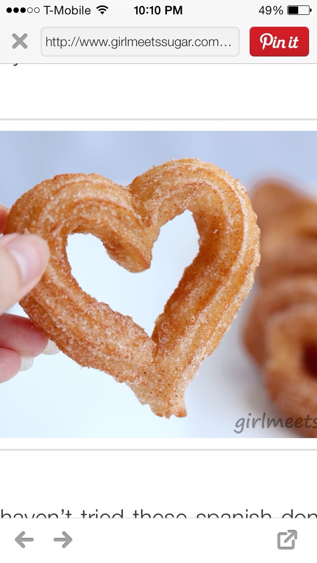 Valentines Day Churros! Heart Shaped :)