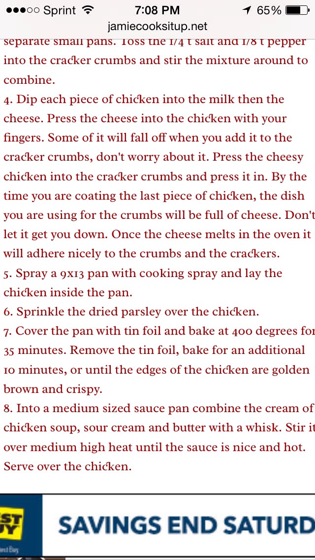 Crispy Cheddar Chicken
