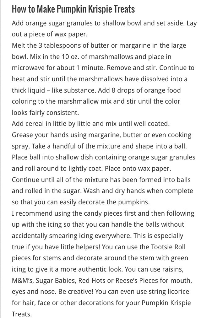 Pumpkin Rice Krispie Treats 