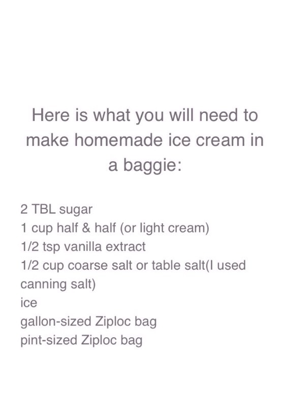 Make Ice cream In A Baggie Here 👍🏽🍦🍨