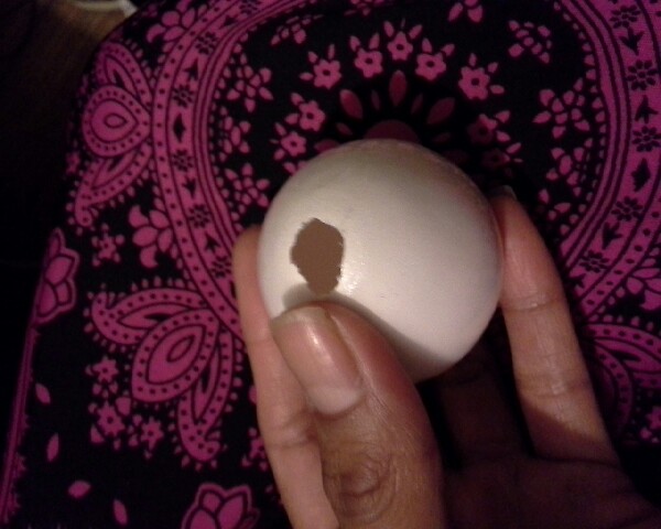 1. You have to make a small hole on the bottom part. Not to big, just like this.