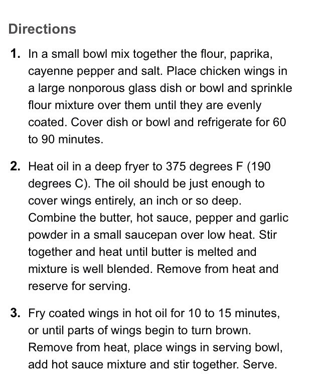 Resurant Style Buffalo Chicken Wings 