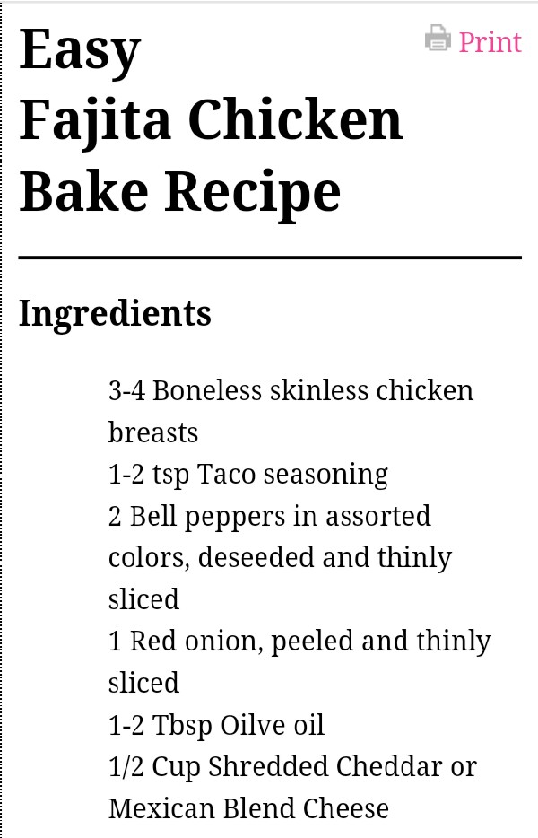 Easy Chicken Fajita Bake!!!