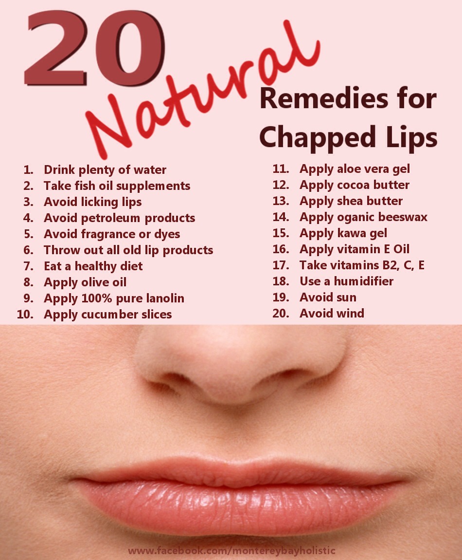 Here are some other simple tips that can help your chapped lips! Keep applying Chapstick and your lips will be smooth within a couple days!