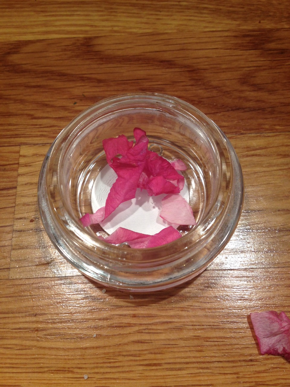 Sprinkle some of the petals into the jar 