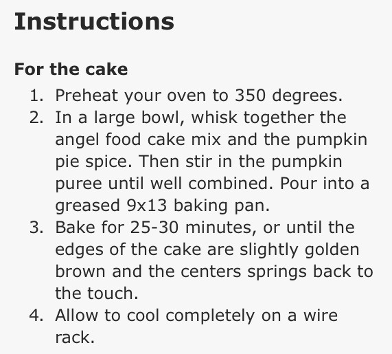 Pumpkin Pie Angel Food Cake! Yummmmm...