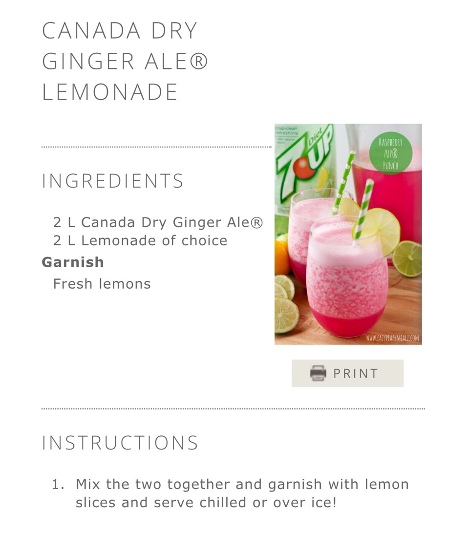 Raspberry 7UP Punch & Ginger Lemonade Drinks!