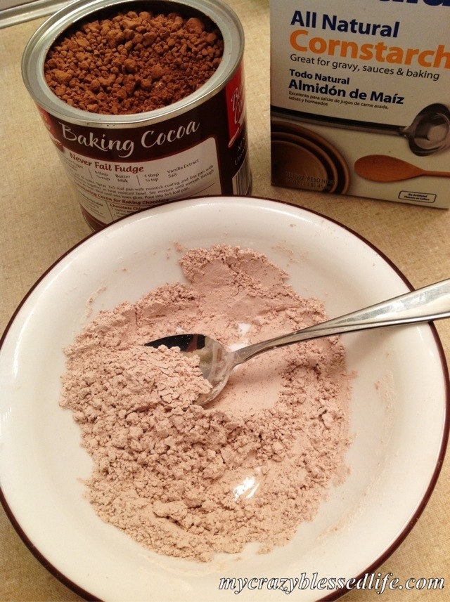 cornstarch + coco powder = powder foundation 