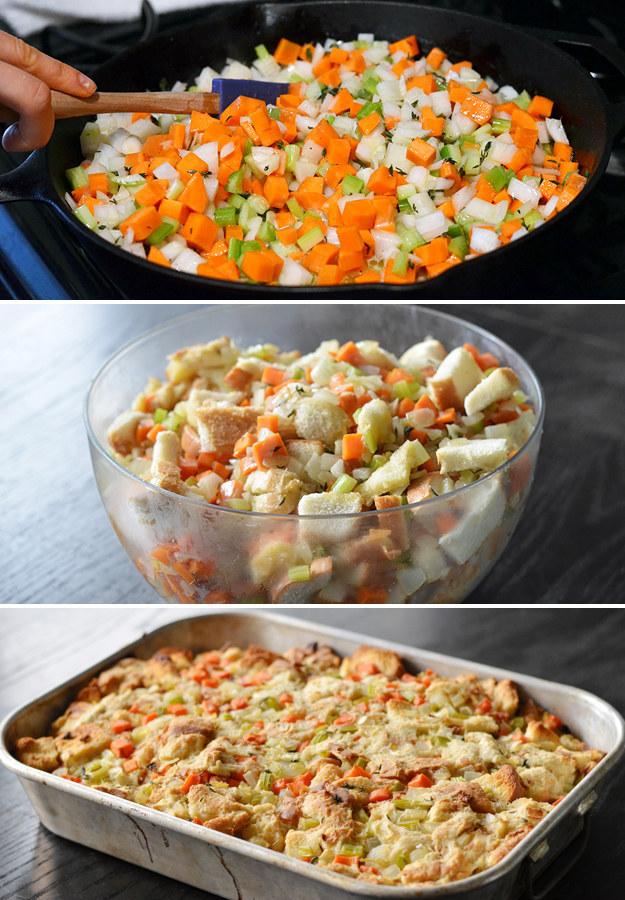 13. Double the quantity of vegetables in your stuffing.