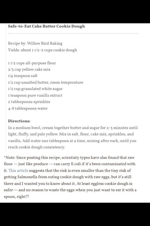 Safe To Eat Chocolate Chip Cookie Dough, Sugar Cookie Dough, Cake Batter Cookie Dough Yum!!!