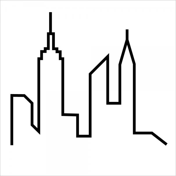 For your convenience here goes a template for the city skyline. Happy crafting!