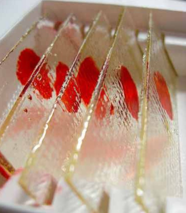1 cup sugar
1/3 cup light corn syrup
2 Tbs water
red food dye
bamboo skewer or tooth pic