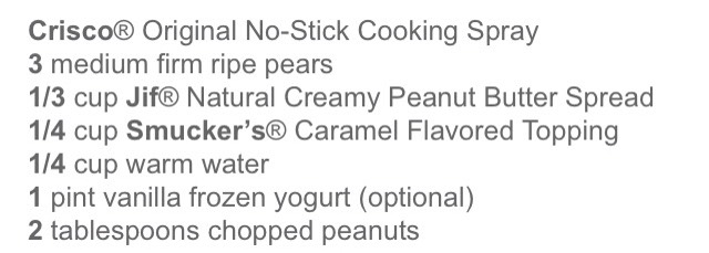 Roasted Pears With Peanut Butter Caramel Sauce