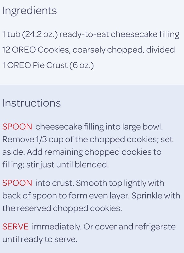 Quick Oreo Cheesecake 