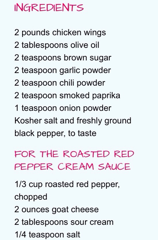 Jerk Chicken Wings W/ Red Pepper Cream Sauce. YUM!! 😋🙌