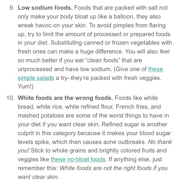 Acne Fighting Foods