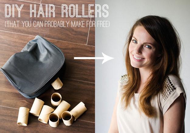 15. If your hair is limp and gross, try revitalizing with DIY hair rollers. Apply heat with a blow dryer and let set, or spritz with dry shampoo.