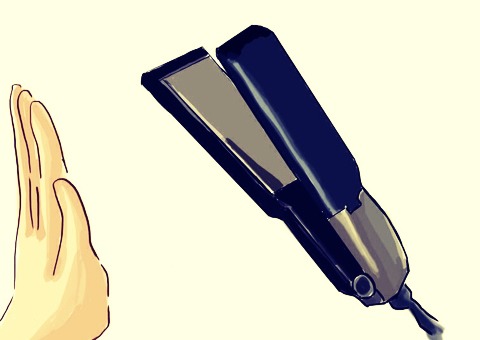Avoid heat and products. Keep hair products to a minimum and only heat style once or twice a week.