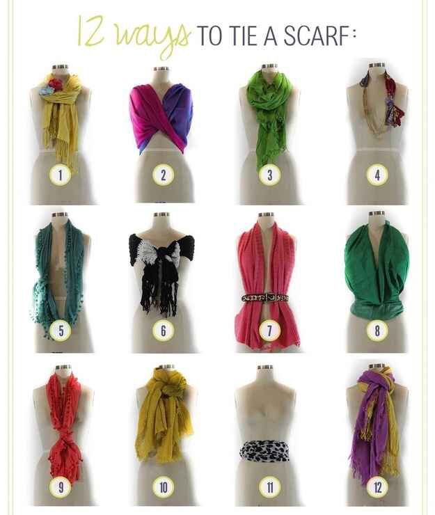 12. Here are 12 ways to tie a scarf.