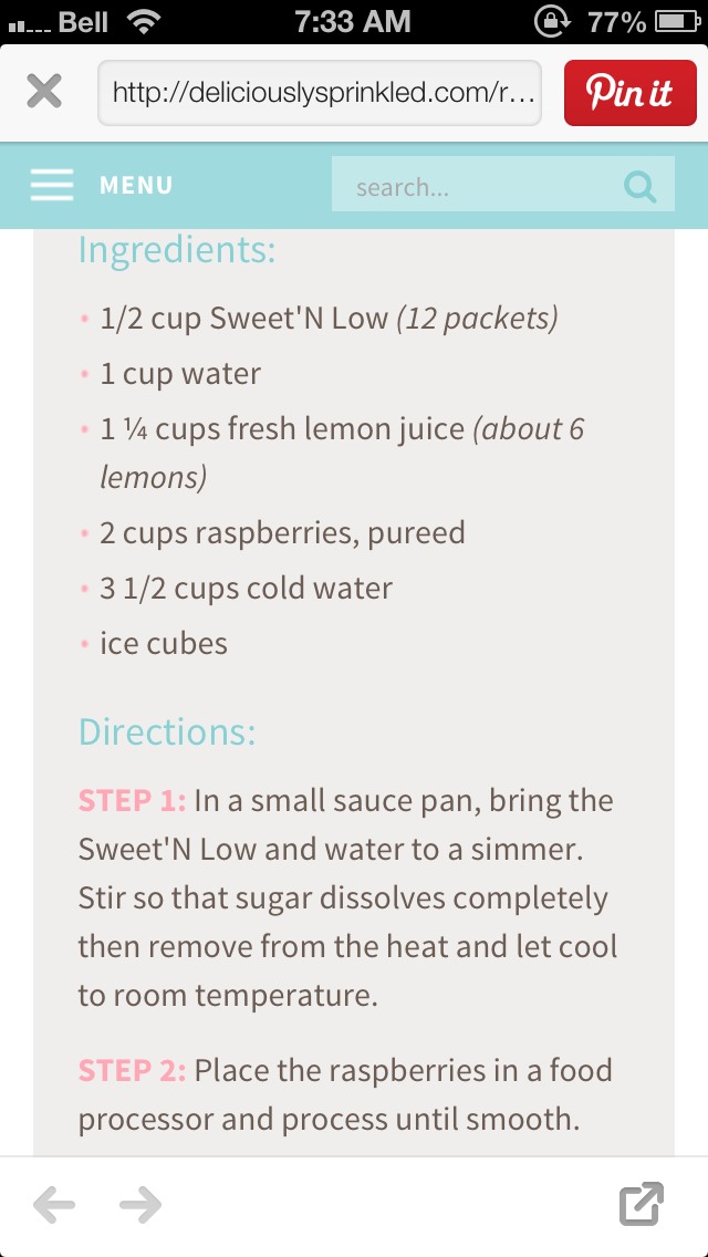 Homemade Raspberry Lemonade 