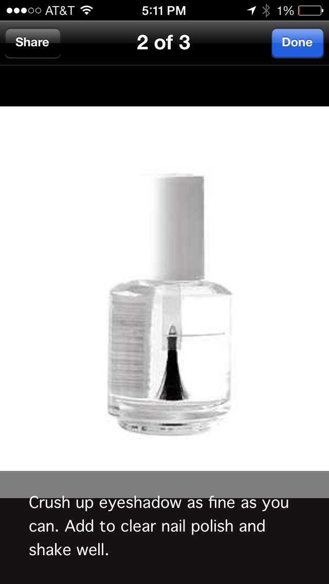 Once it's in shake the bottle and you'll have your very own nail polish 