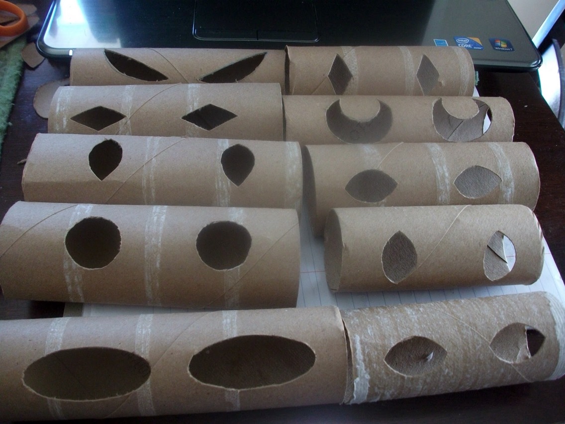 Just simply cut your desired eye shape out of an old roll of toilet paper and put some glow sticks inside!! If you prefer you can cover the edges with black construction paper so the glow stays in and it's more realistic. Hide it in the bushes for joggers or around the yard for the holidays! Enjoy!