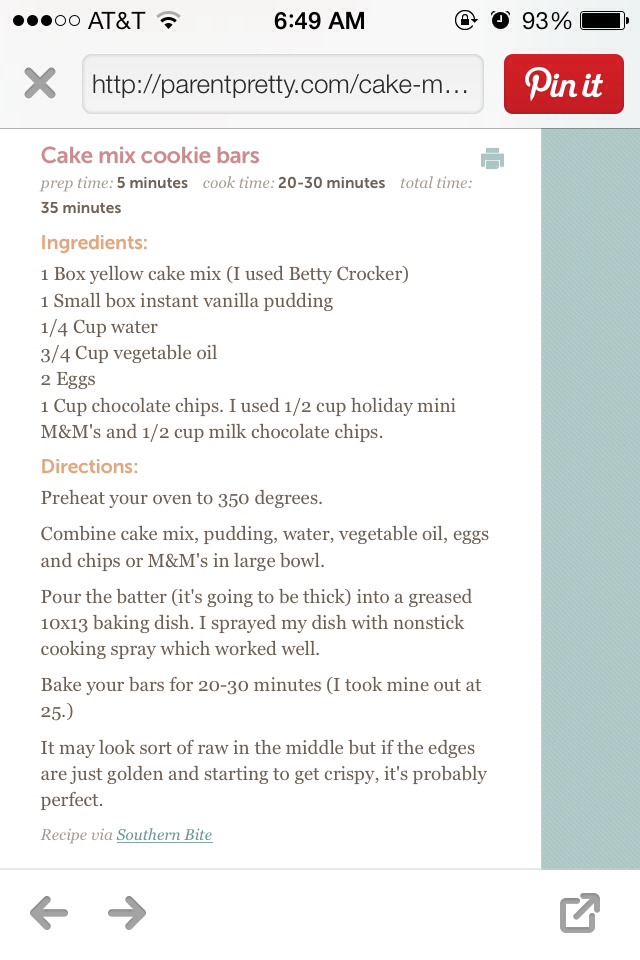 Cake Mix Cookie Bars