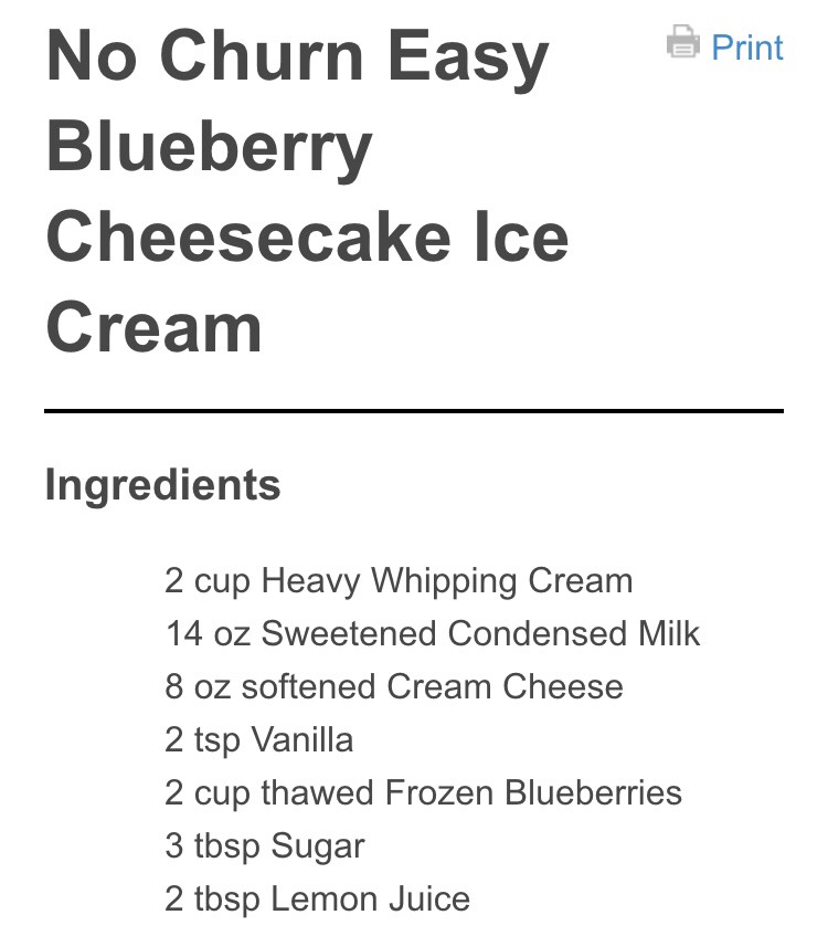 Easy Blueberry Cheesecake Ice Cream 