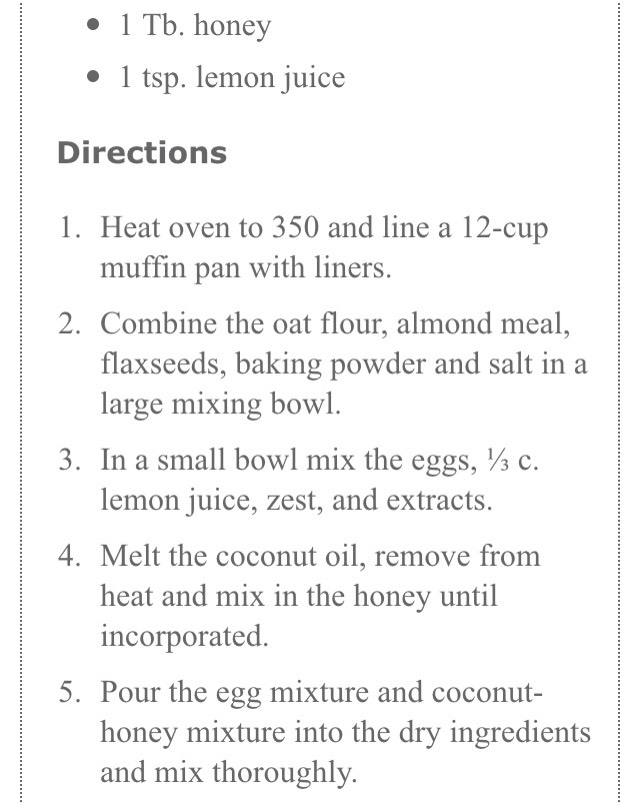 Gluten Free, Honey-Sweetened Lemon Flaxseed Muffind