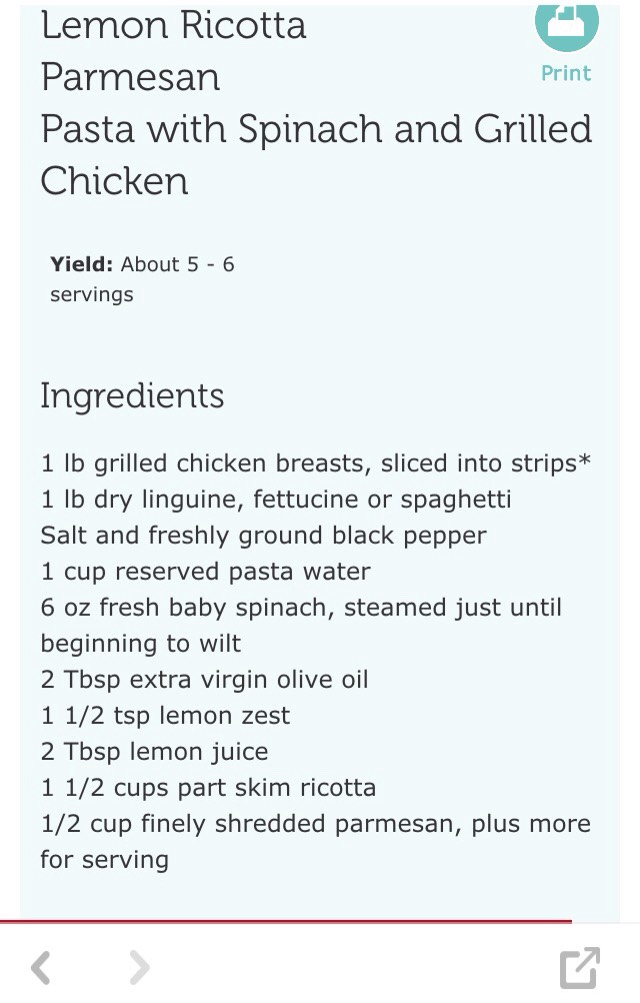 🍋Lemon Ricotta Parmesan Pasta With Spinach & Chicken🍋