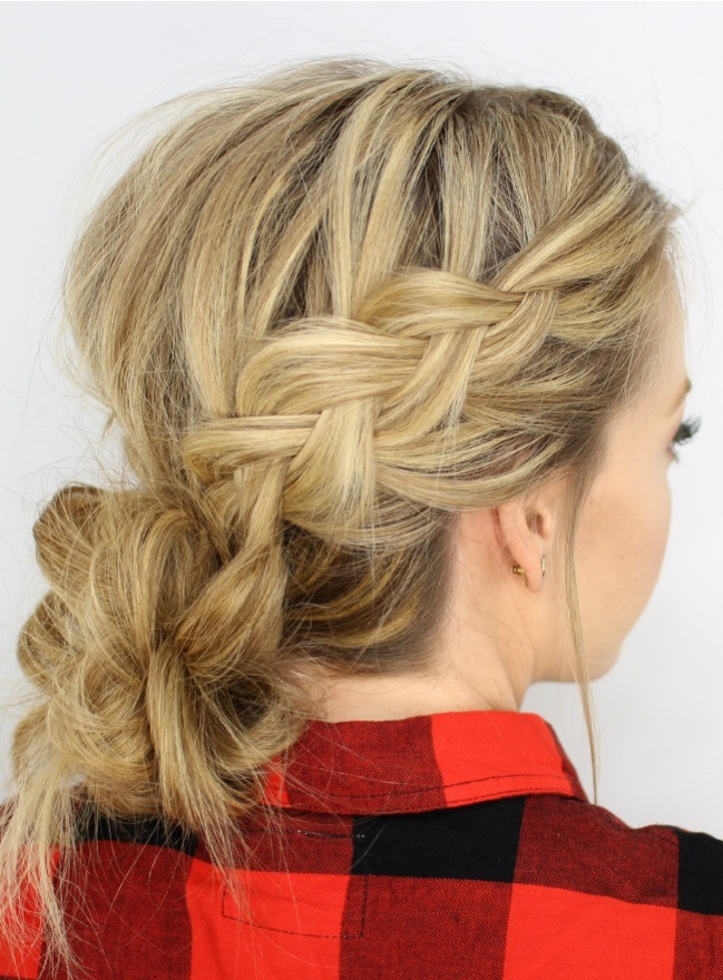 ✨DUTCH BRAIDS AND LOW MESSY BUN✨