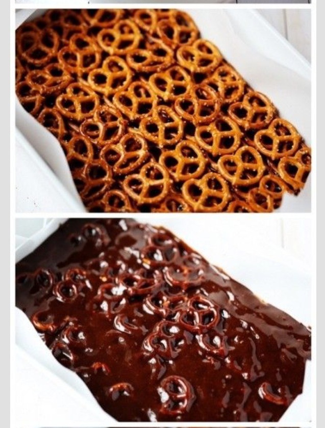 Salted Carmel Brownie Pretzels 
