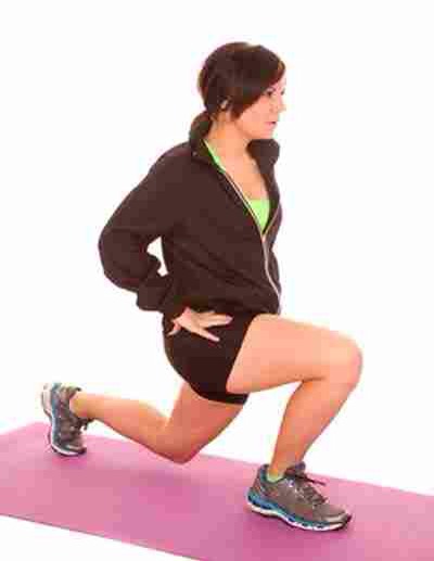 2. Help For Inner And Outer Thigh Mushiness

The hips and thighs are the first place most women tend to store fat and the last place to lose it. In addition to lots of cardio, try the four-way lunge.