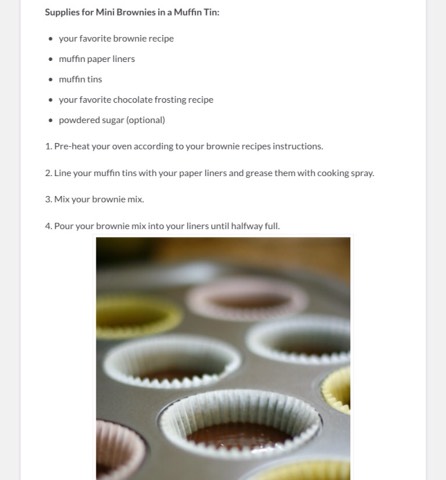Mini Muffin tin Brownies 