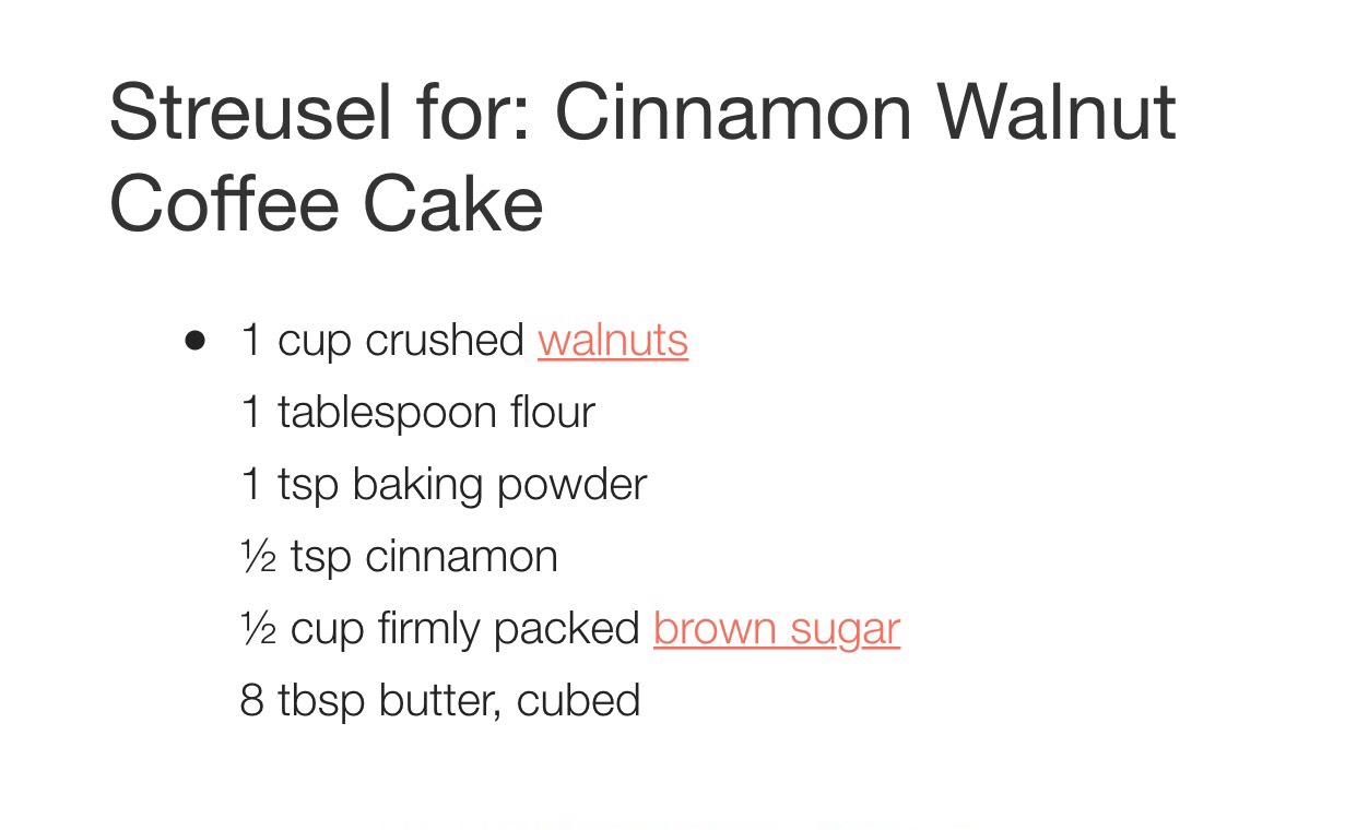 Cinnamon Walnut Coffee Cake