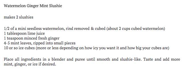 Watermelon Ginger Mint Slushie