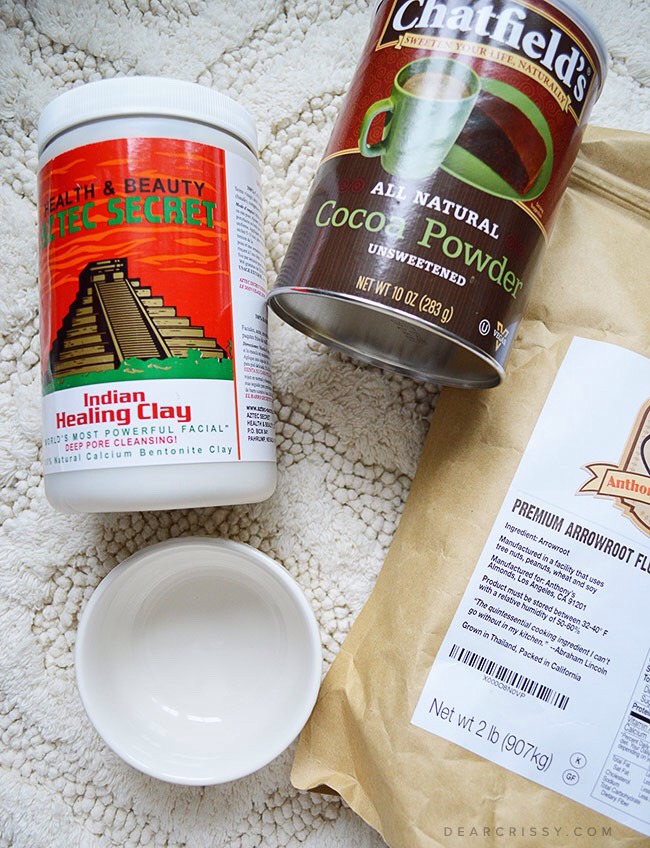 Homemade dry shampoo
Ingredients:
Start with the following and adjust from there depending on the color of your hair.
1 tablespoon arrowroot powder 1 teaspoon bentonite clay powder ¼ teaspoon all natural, unsweetened cocoa powder (only ingredient should be natural cocoa powder. Use less for lighter