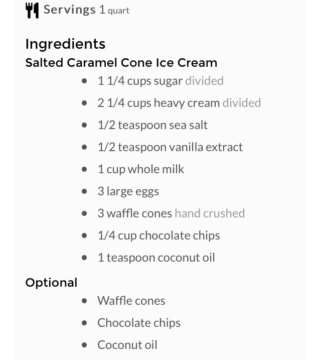 Salted Carmel Cone Ice Cream
