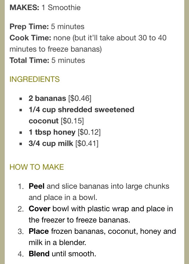 ✨Banana Coconut Smoothie✨