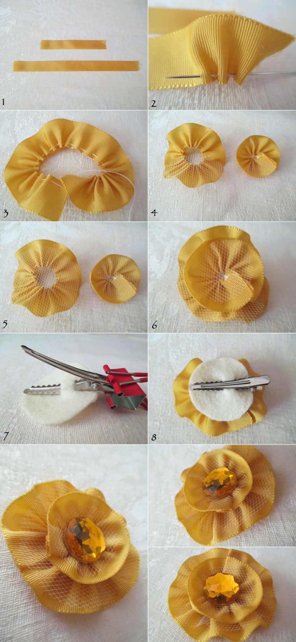 🌸✨DIY: Fabric Flower Hair Clips Tutorial✨🌸