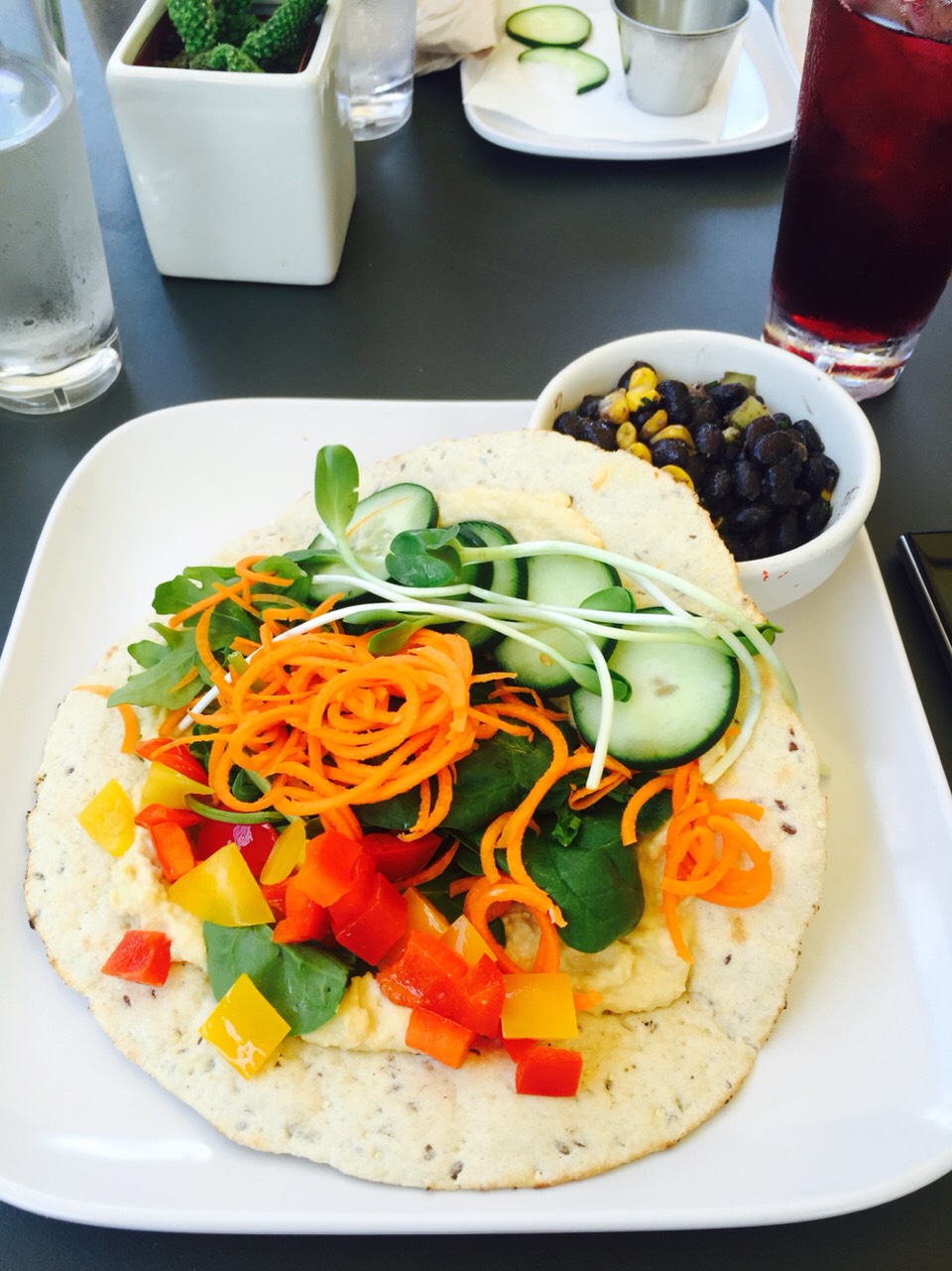 How good does this look! Green Bar Kitchen had this awesome veggie wrap with hummus! I need to go back soon! (: 