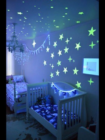 Glow In The Dark Paint Kids Room :) So Cool! 