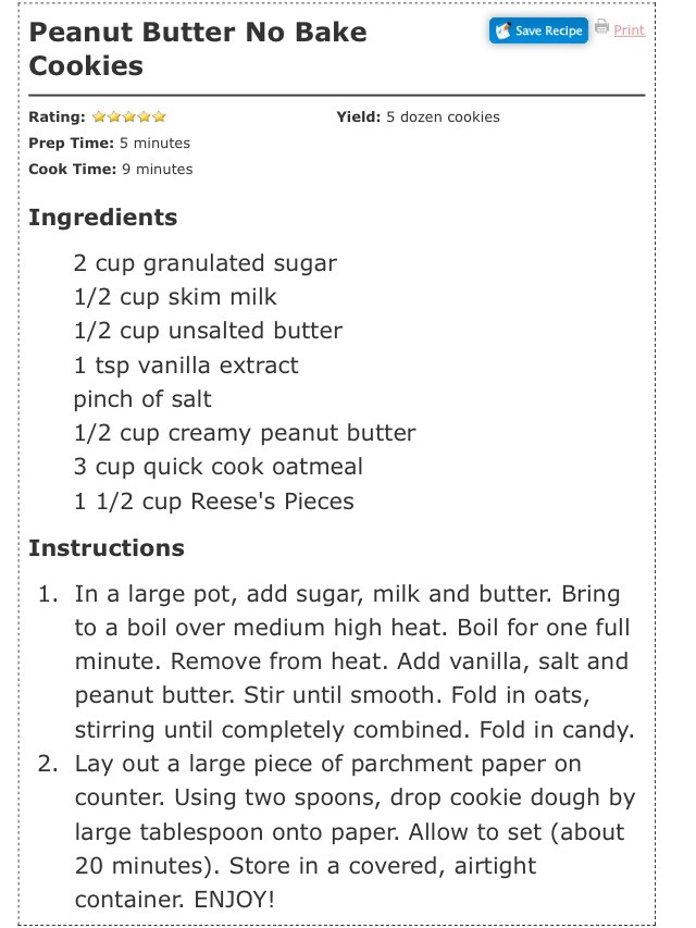✨💥 Peanut Butter No Bake Cookies💥✨