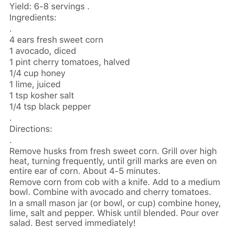 Roasted Corn Salad.