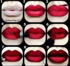 💋💋Sexy Red Lips Makeup Step By Step💋💋