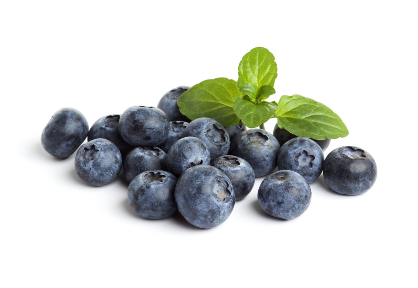 Put four blueberries on top