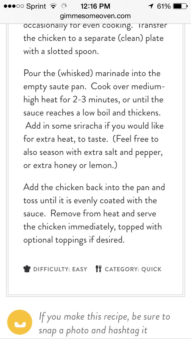 Skinny Honey Lemon Chicken 😍
