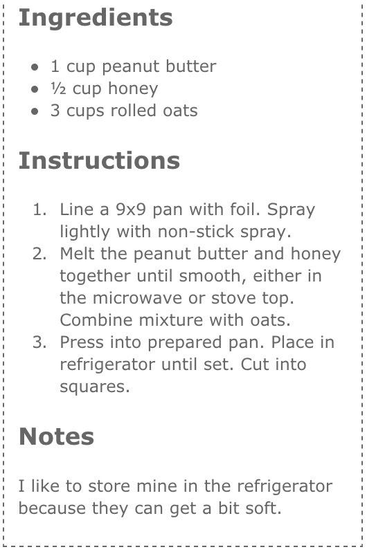 Healthy & Yummy 3 Ingredient Peanut Butter Oat Squares 💃