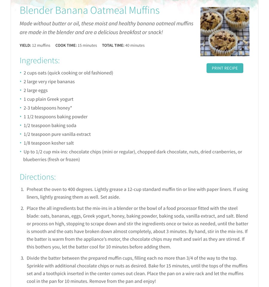 Clean Eating Blender Banana Oatmeal Muffins
